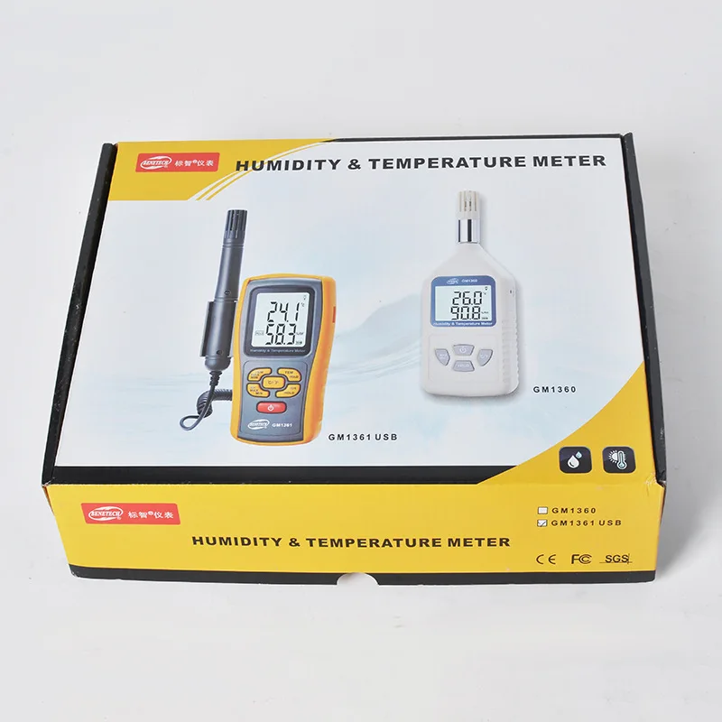 Digital Non-contact Split Probe Temp Humidity Meter Industrial GM1361 Thermometer Hygrometer With Data Freeze Feature