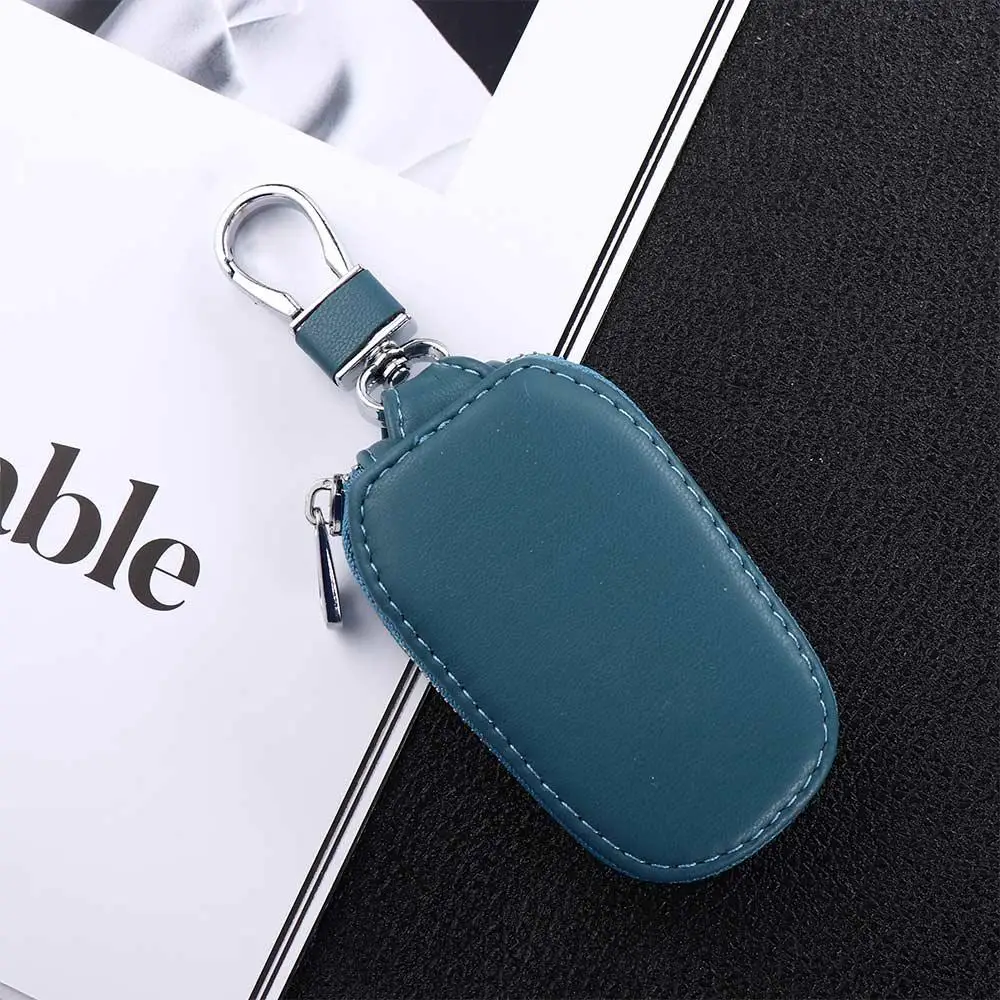 Portable Keychain PU Leather Keychain Covers With Keyring Car Key Wallets Keys Organizer Car Key Case Zipper Key Case Bag