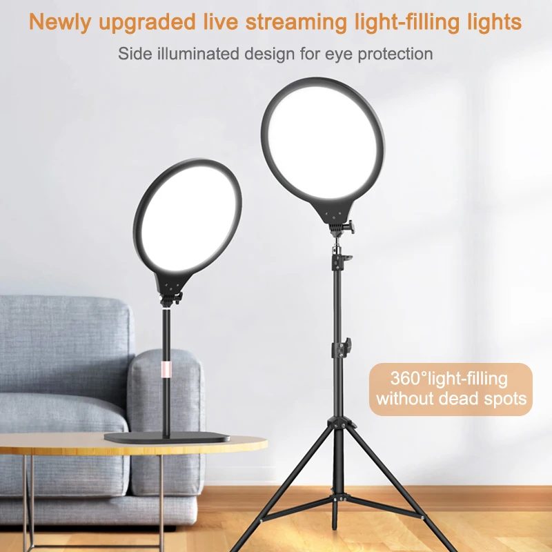 LUXCEO R10 Diam 35cm LED Ring Light Remote Control Video Lights Fill Lighting for Streaming/Zoom Meeting/Photography/Film/Studio