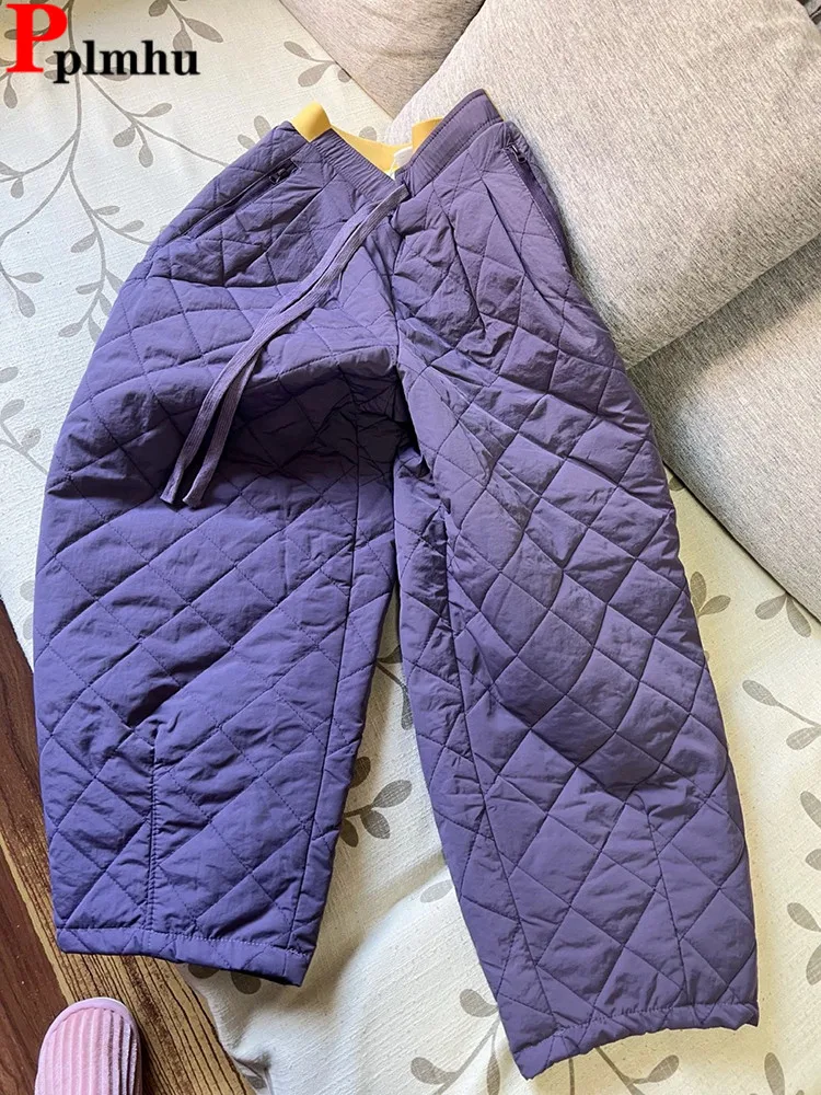 

Winter Thicken Warm Baggy Harem Pants Elastic High Waist Ankle Length Casual Pantalones Korea Vintage Snow Wear Women Spodnie