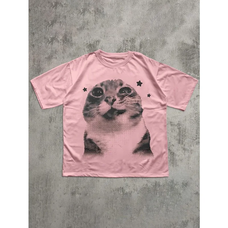 Retro Punk Women's T-shirt Summer New Item Suitable for Both Men and Women High Street T-shirt