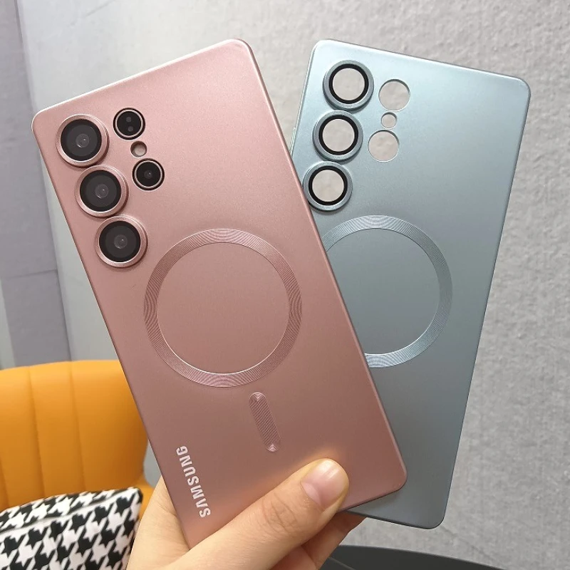 Para Samsung Galaxy S25Edge S25 S24 S23 S22 Note 10 20 Ultra Plus S21 S20 FE para Magsafe cubierta trasera de carga inalámbrica magnética