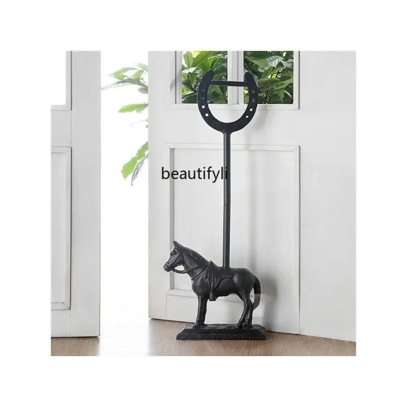 A8076  Xiancheng Park Yingzi Heroic Bearing Classical European Royal Black Beauty Handle Cast Iron Door Stop