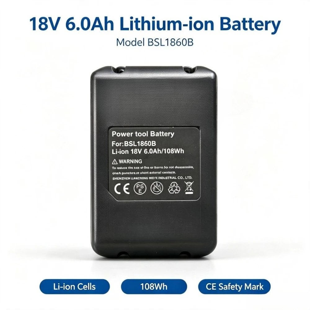 BSL1860B 18V 6000mAh High Capacity Li-ion Battery Compatible with Hitachi HiKOKI 18Volt Drill Grinder Garden Power Tool Batterie