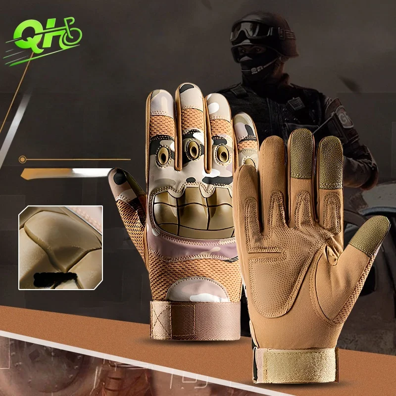 

Tactical Motorcycle Gloves Electric Dirt Bike Military Shooting Combat luvas para motociclista Camouflage Half Finger Men Guants