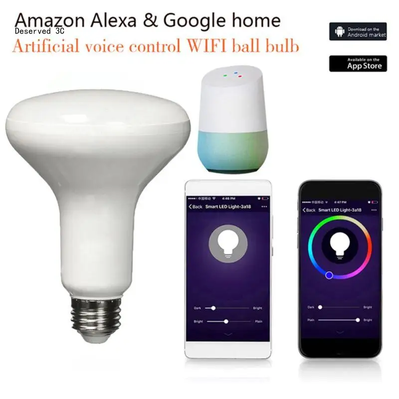 for Smart Bulb Dimmable Color Changing WiFi Wireless Remote Voice Control Timer