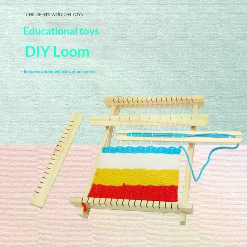 /HTF/DIY Weaving Loom Kit Hand Knitting Textile Model Educational Science Toy Assembly Craft Set Children Handmade Toys Wooden
