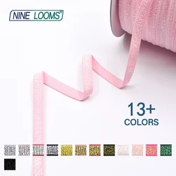 NINE LOOMS Metallic Glitter Bra Strap Elastic 3/8