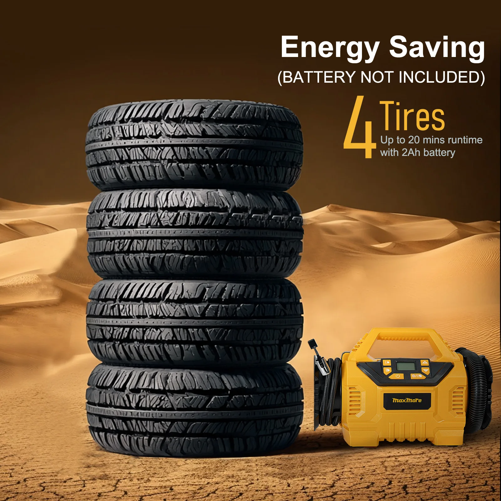 Compressore d'aria per gonfiaggio pneumatici, compatibile con batteria Dewalt da 20 V (solo utensile) Pompa d'aria da 160 PSI per pneumatici, basket, materassi d'aria