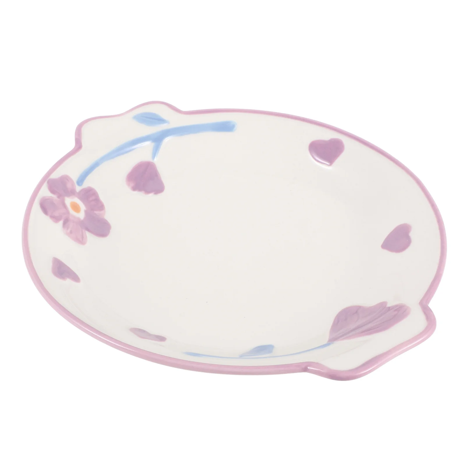 

Flower Ceramic Breakfast Plate 8 Inch Decorative Serving Dish Oval Salad Dinner Appetizer Plate Fruit Steak Tableware