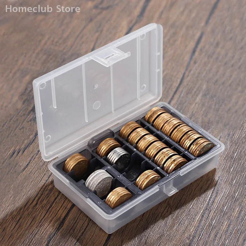 1Pc Coin Box Clear Round Coin Cases Storage Capsules Display Cases Protection Organizer Collectibles Gifts Holder