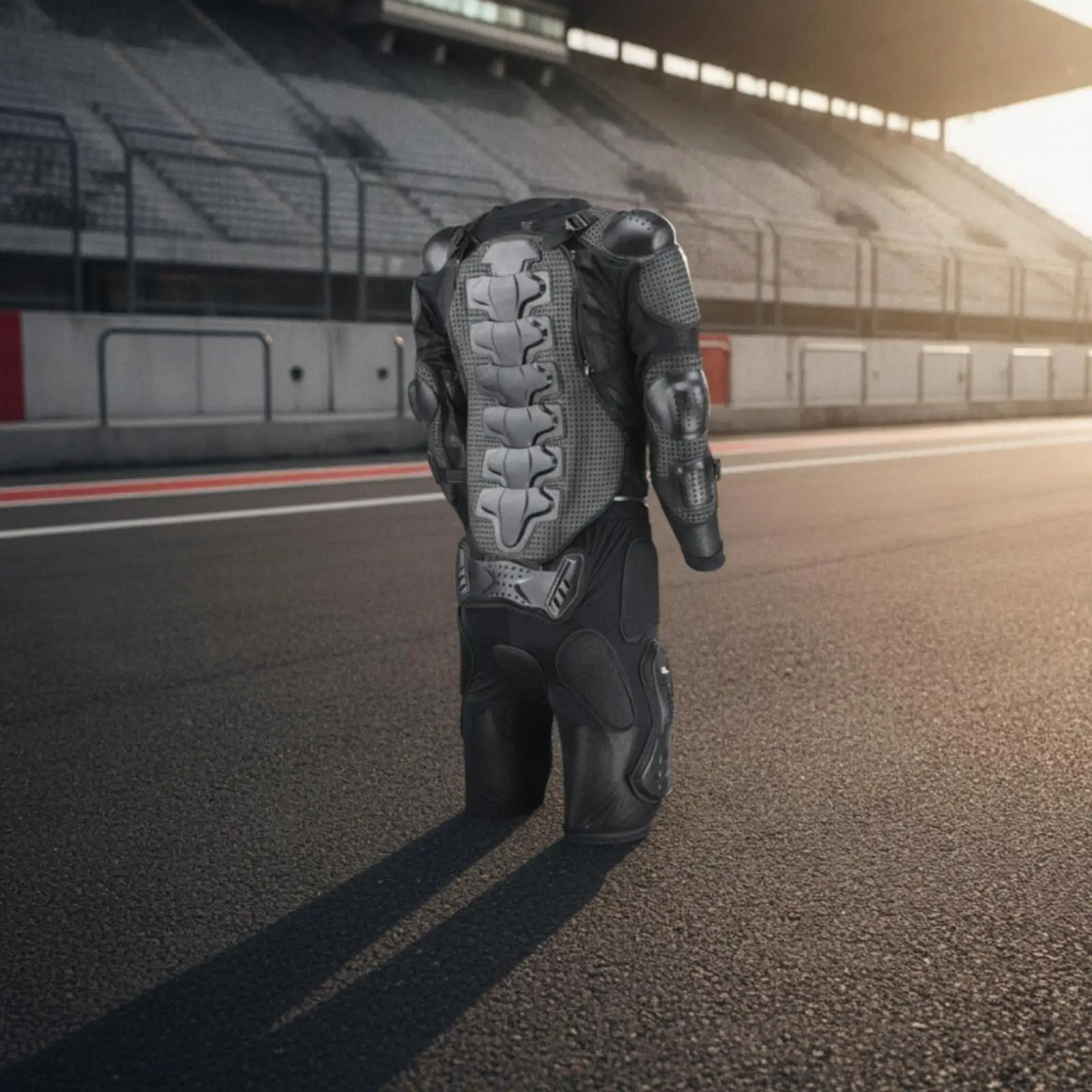 Mens Motocross Riding Suit with Chest Back Armor Guards Ventilated Mesh Jacket Pants for Street Sport Bike Protective Gear Set