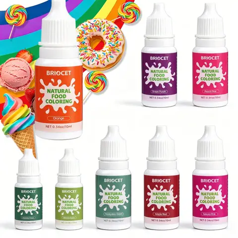 Natural Food Coloring Liquid Set,16 Colors Concentrated Dye for Baking,Cake Decorating,Cookies,Fondant,DIY Slime & Crafts