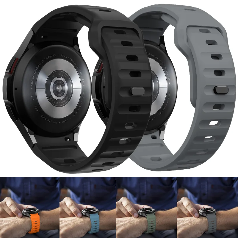 Offizielles Sport-Silikonarmband für Samsung Galaxy Watch 7/6/5/4 44mm 40mm Armband Uhrenband Watch 6-4 Classic 47mm 43mm 46mm 42