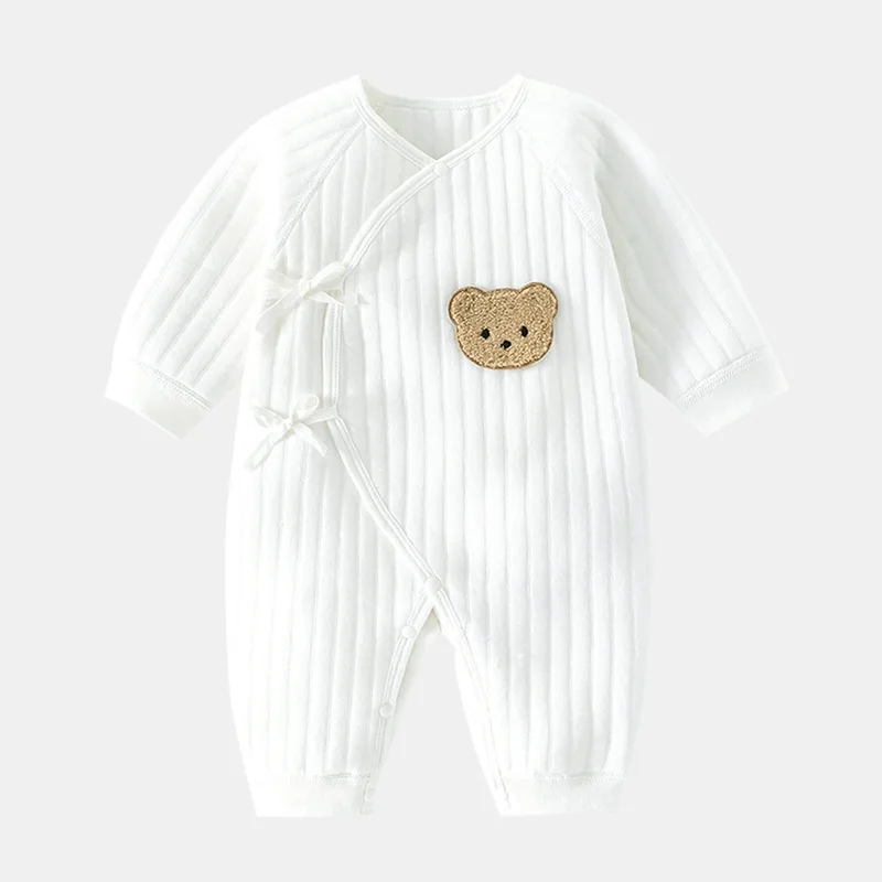 Boys Girls Bodysuit Newborn All Seasons Clothes Cotton Toddler Home Wear 0-6M Thickened Spring and Autumn Clothing