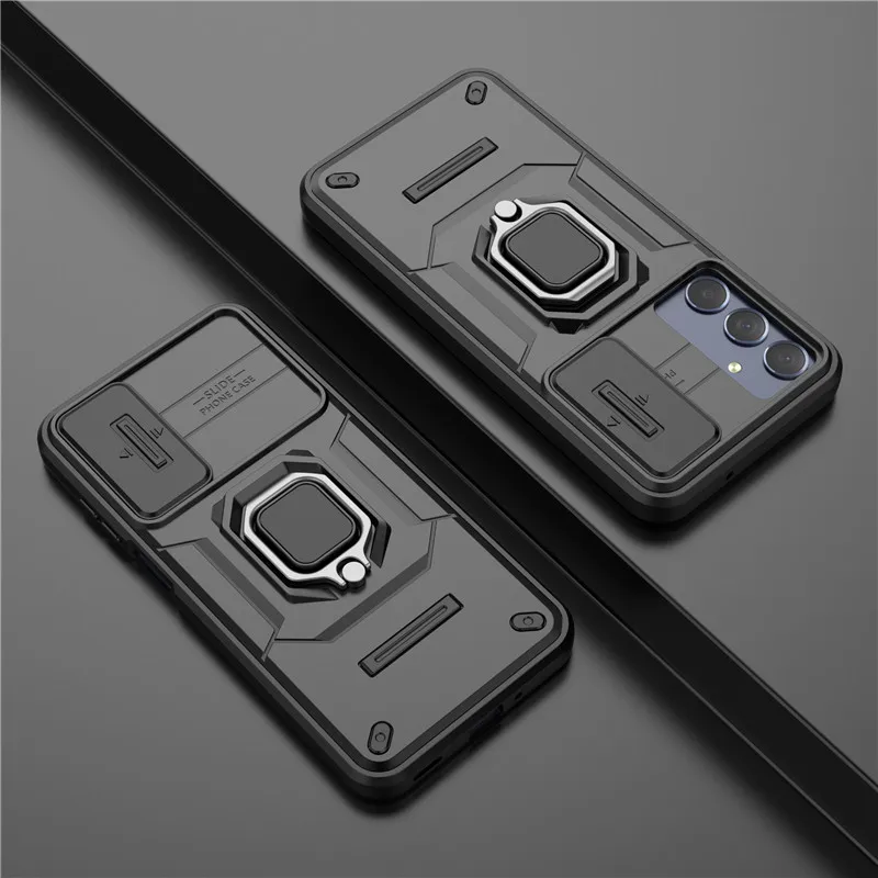 

For Samsung Galaxy M35 Cover Samsung M35 5G Case 6.6 inch Lens Protection Shockproof Push window Magnetic Holder Bumper