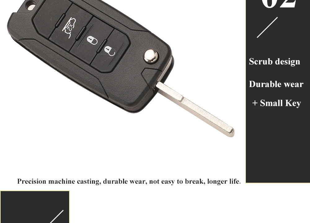 Jingyuqin 2/2015 Tasten für Jeep Wrangler Renegade 2015-2018 Flip Remote Autos chl üssel Shell Case Sip22 Blade Ersatz gehäuse – Detail 8