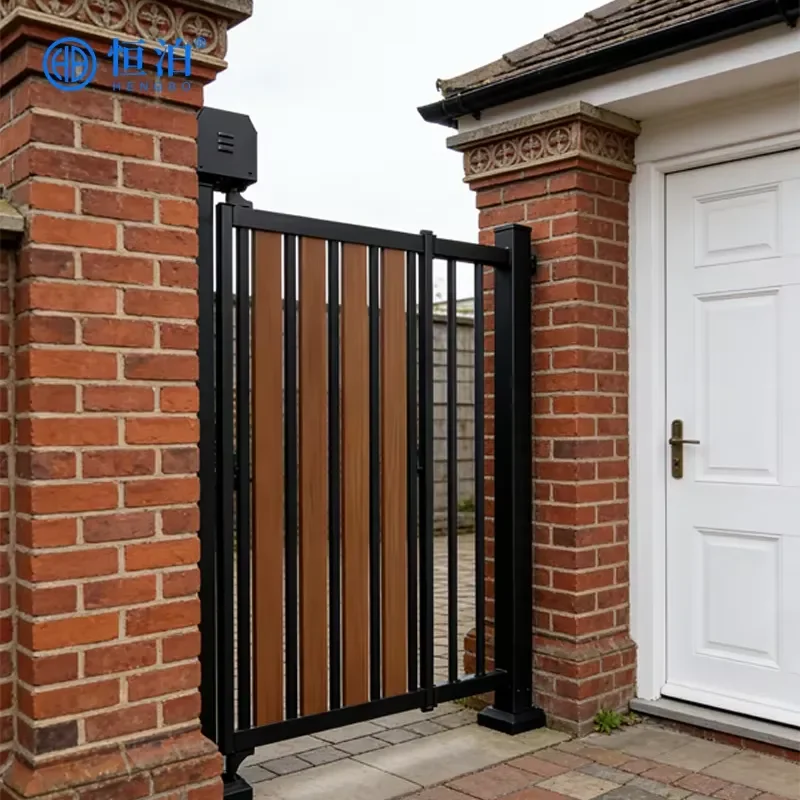 New Arrival Hengbo Modern Louvered Pedestrian Side Gate Factory Customized Automatic Door Small Access Hidden Swing Channel