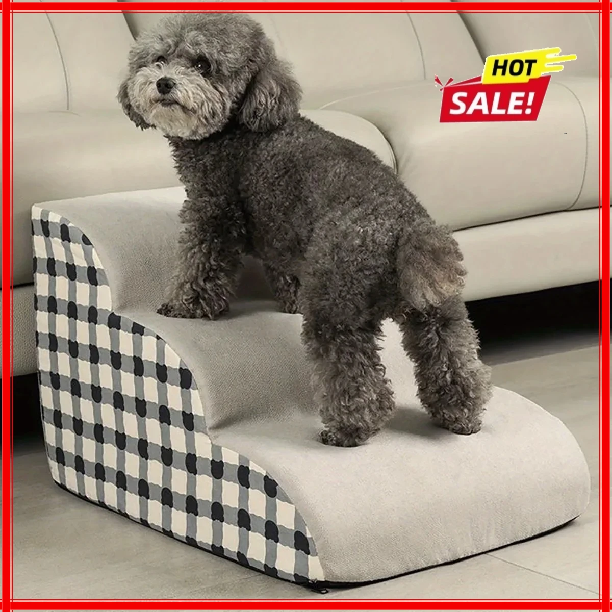 

1 шт. Лестница для домашних животных на диван и кровать, 2/3-ступенчатая пенопластовая рампа для маленьких пожилых собак, портативные нескользящие ступеньки для облегчения нагрузки на суставы