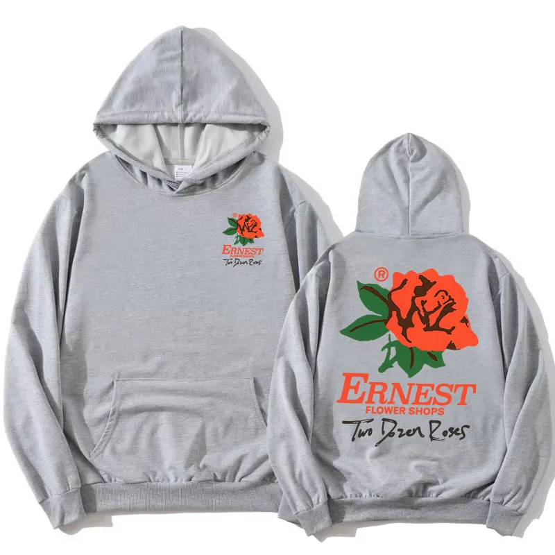 Bluzy z kapturem ERNEST TWO DOZEN ROSES z nadrukiem graficznym dla burmistrza, modne bluzy z długim rękawem, męskie i damskie pulowery z kapturem, topy Sudaderas