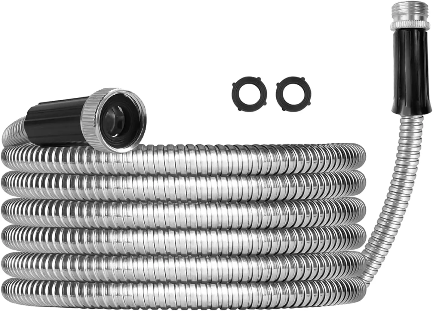 

Садовый шланг из нержавеющей стали 15 футов, гибкий, неизгибаемый, для использования на улице