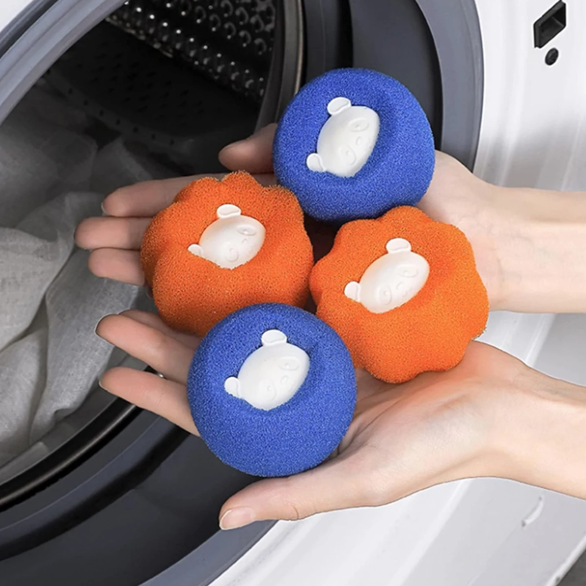 8PCS Of Washing Machine Cleaning Balls Powerful Stain Remover Magic Hair Catcher Pet Laundry Hair Remover