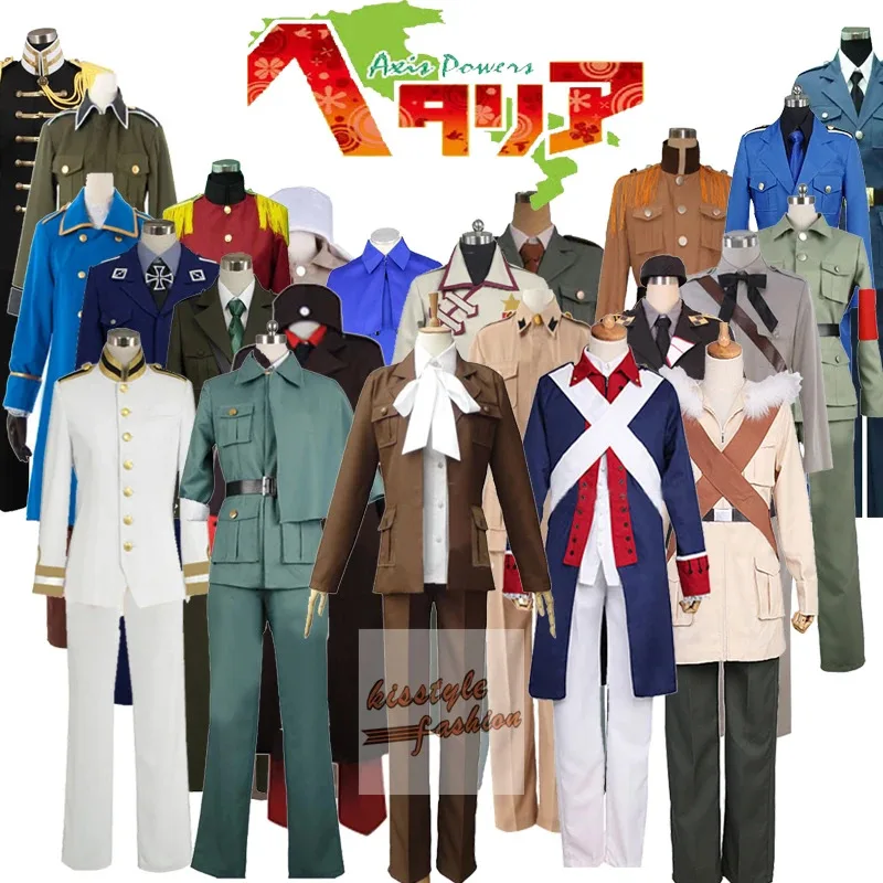Hetalia Axis Powers APH Италия Япония Соединенные Штаты Англия Франция Бельгийские персонажи Униформа Косплей Костюм, принимаются по индивидуальному заказу