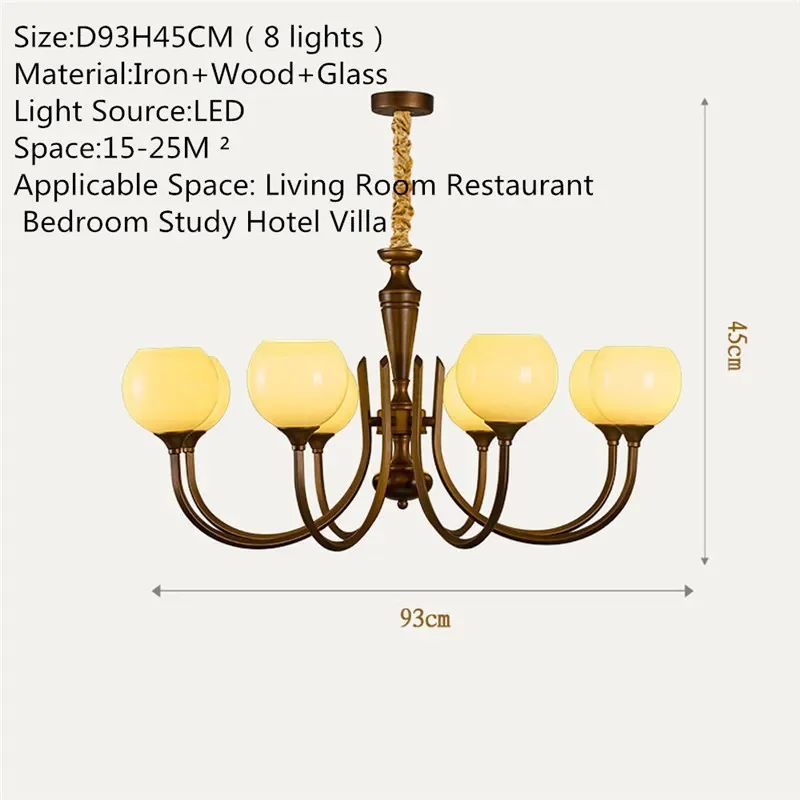 TINNY Contemporary Pendent Lamp American Retro LED Living Room Restaurant Bedroom Study Villa Hotel Model Houses Chandelier