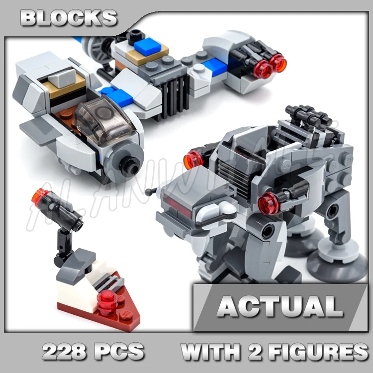

228 шт., Ski Speeder vs. First Order Heavy Walker Fighters, двойная упаковка 10910, строительные блоки, игрушка, совместимая с моделью
