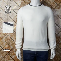 DIKU-suéter de cachemira para hombre, suéter cálido redondo de Boutique, elástico, de talla grande, para otoño e invierno, 2024, M-4XL