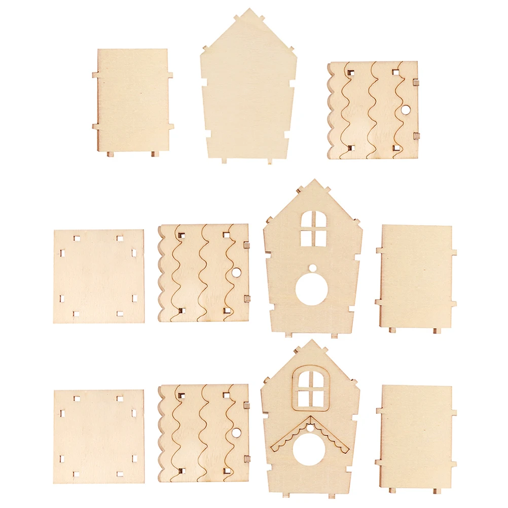 

4 pcs Diy Bird Nest Wooden Unpainted Wood Eco-Friendly Smooth Assemble Kit For Kids Adults Art Craft Indoor Outdoor
