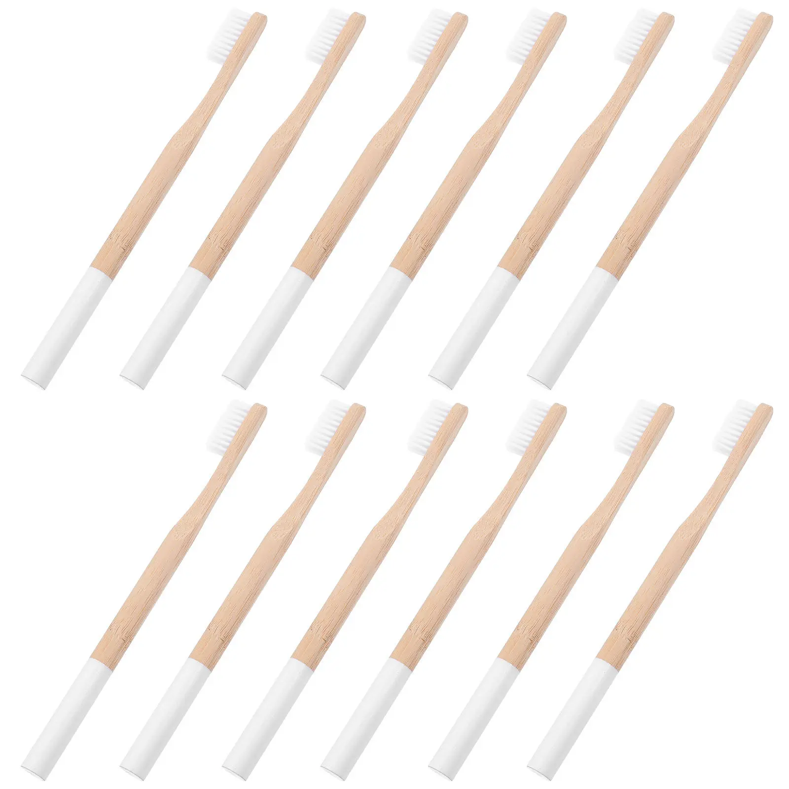 

12 шт. бамбуковых зубных щеток с эстетичными щетинками для глубокой чистки, идеально подходят для отелей, домашнего использования и в качестве зубных щеток.