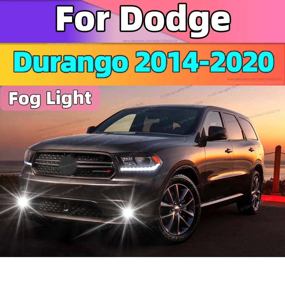 

2pcs 6000K LED Front Fog Lamp Canbus Car Light Blub For Dodge Durango 2014 2015 2016 2017 2018 2019 2020 Auto Accessories