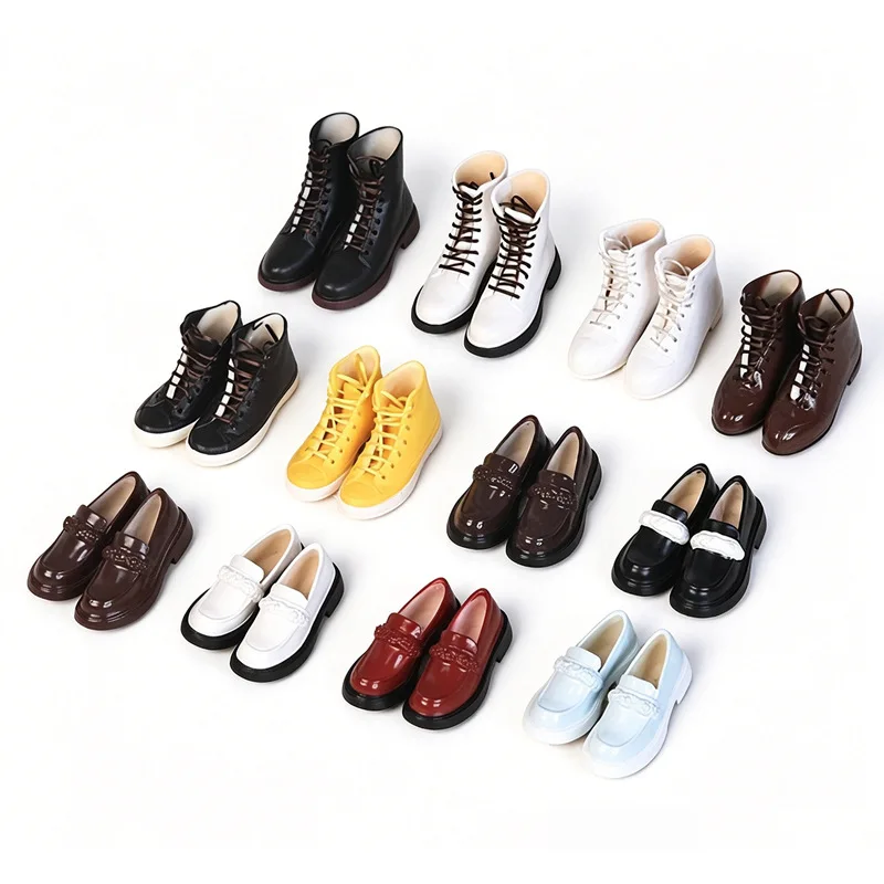 High Top Ankle Boots for BJD Dolls OB22 Versatile Leather Shoes Marting Boots Replacement Accessories Suitable for OB24 Dolls