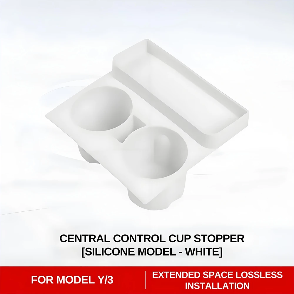 For Tesla Model 3 Y Central Control Cup Stopper New One-piece Silicone Cup Holder Storage Box Coaster Modification Accessories