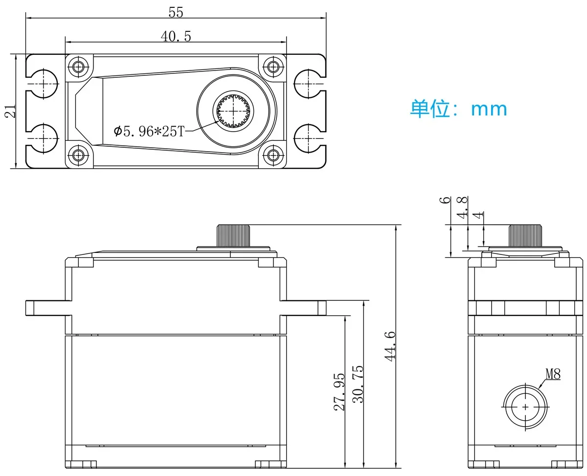 Servo impermeable sin escobillas para Robot submarino, engranaje de acero GDW DE ALTO Torque, de 43kg, 0,09seg, 1:8, 1:10, TRX4, TRX6