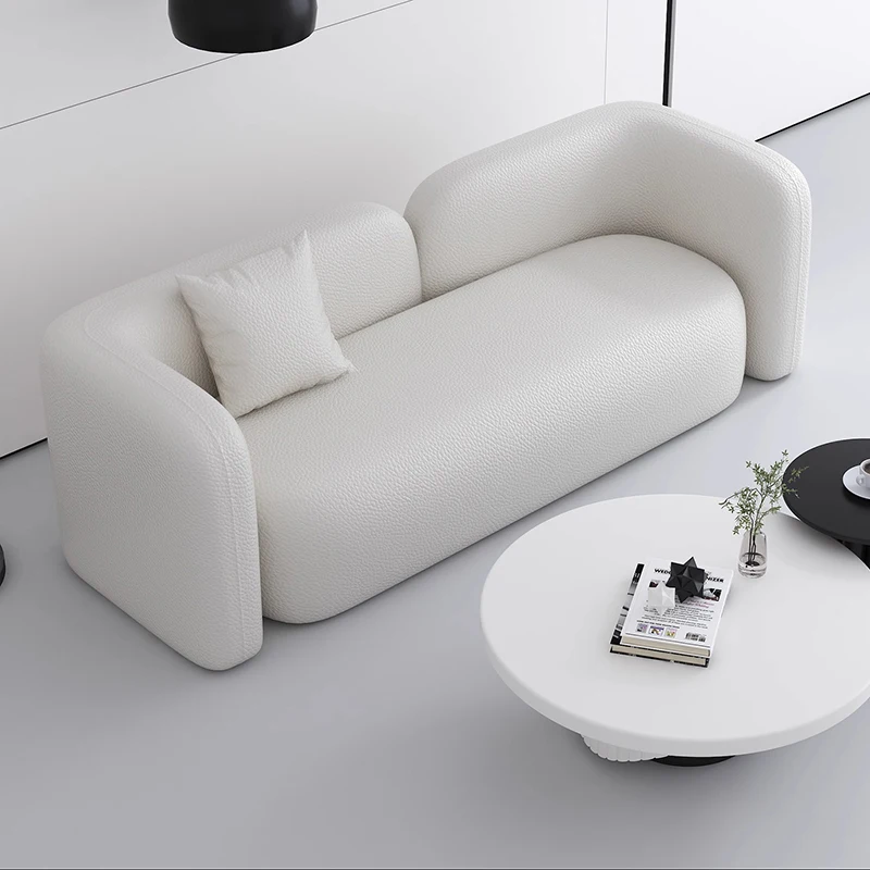 

White Minimalist Living Room Sofas Cute Lazy Small Bedroom Lounge Outdoor Sofa Curved Floor Sillon Cama Garden Furniture Sets