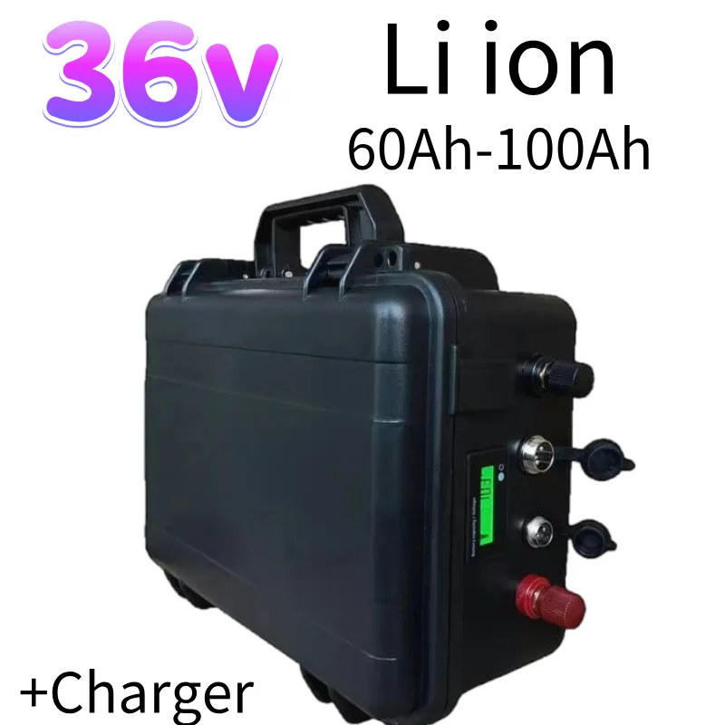 

36V Li-ion Battery BMS for Boat Motor UPS Solar System Solar Street Light EV+ 43.8V 10A Charger - 100Ah 70Ah 60Ah 80Ah Options