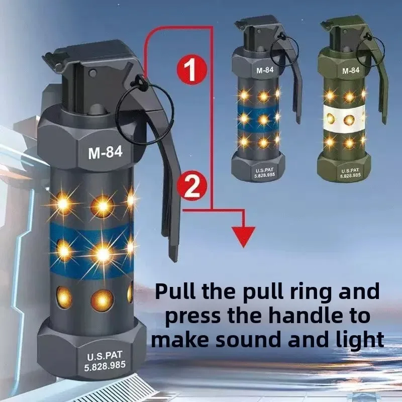Tactical M84 Dummy Grenade Model Strobe LED Survival Light Outdoor Camping Lighting Imitation Prop Military Cosplay Gear CS Game