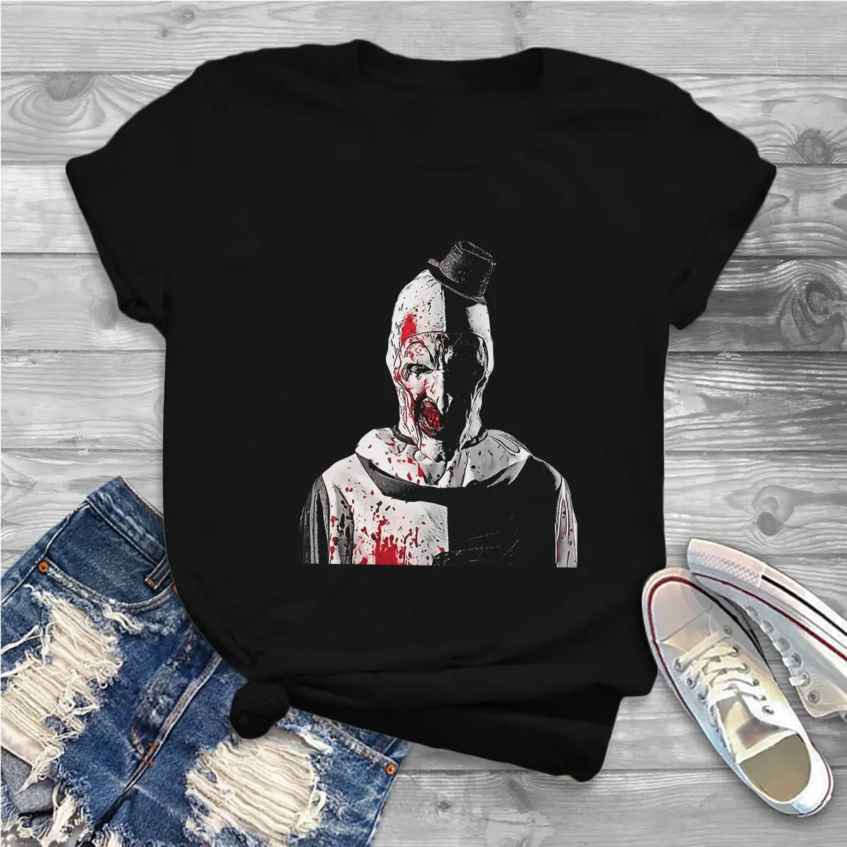 Terriefer Slasher Movie Sleigh Them All Sunflower Sunglasses Tshirt Homme Tees Unisex Blusas Polyester T Shirt For Women