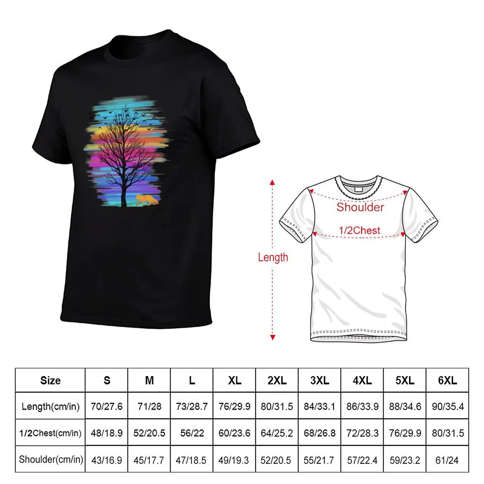 The Fox & the tree at sunset T-Shirt vintage t shirts vintage clothes t shirt for men