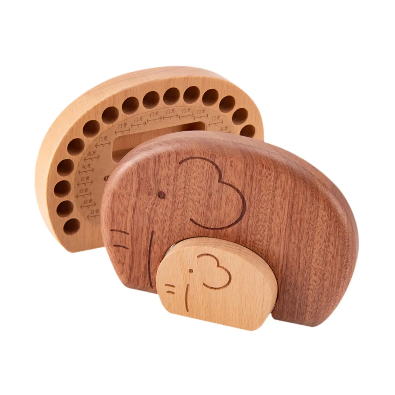 Wood Baby Teeth Storage Box Multifunctional for Newborn Kids Desktop Ornament Lightweight Handmade Compact Hair Collection Box