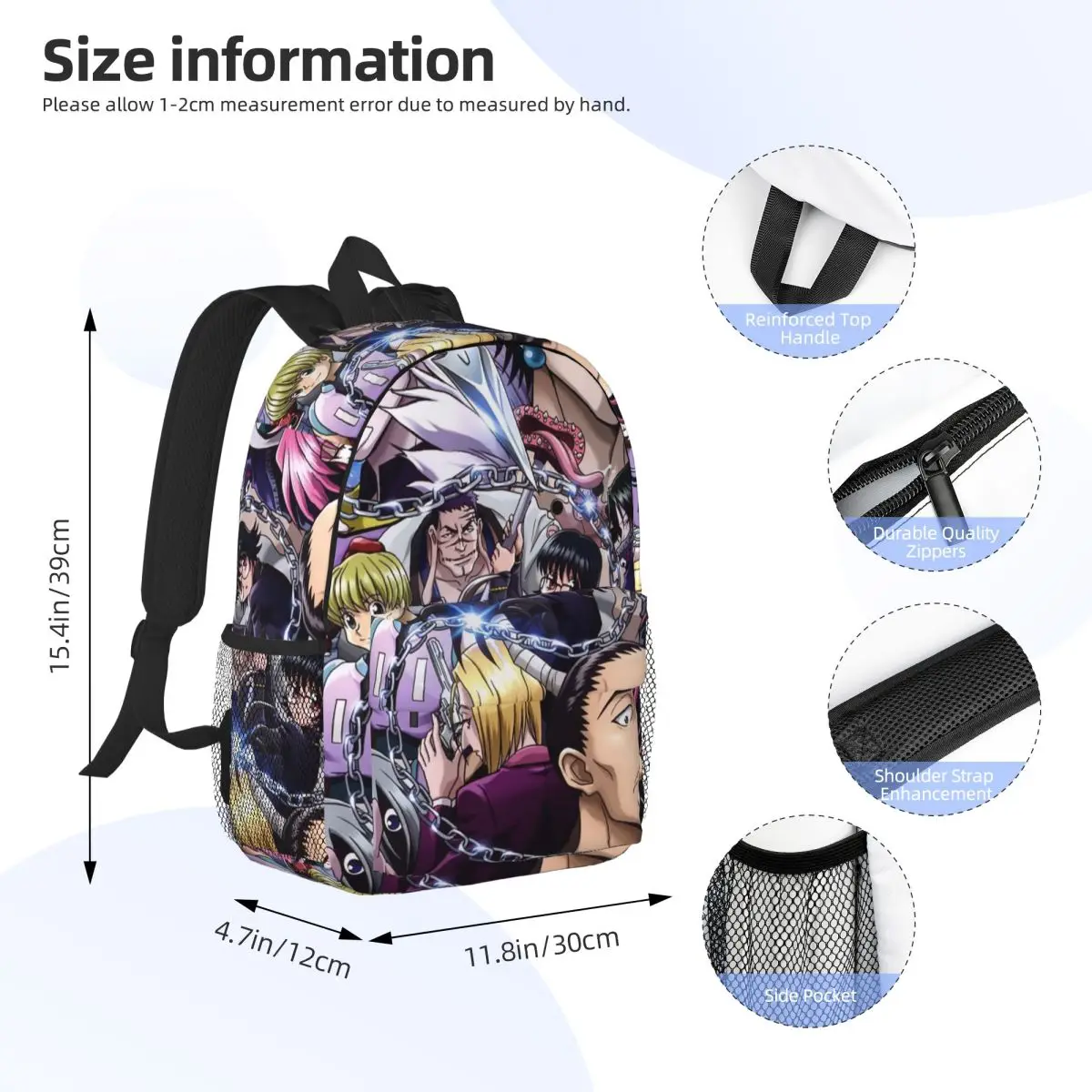 Anime HXH Hunter Hunter Backpack Daypack Large Capacity Boys Girls BookBag Shoulder Bags for Men Women School Bag