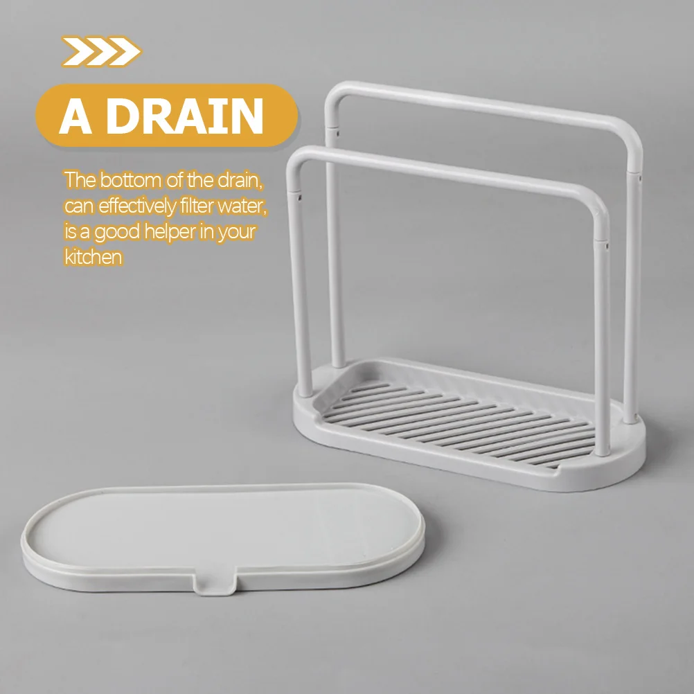 

Double Row Kitchen Sponge Rack Plastic Drain Sponge Holder Hanging Dishcloth Storage Organizer Drying Rack for Kitchen Sink