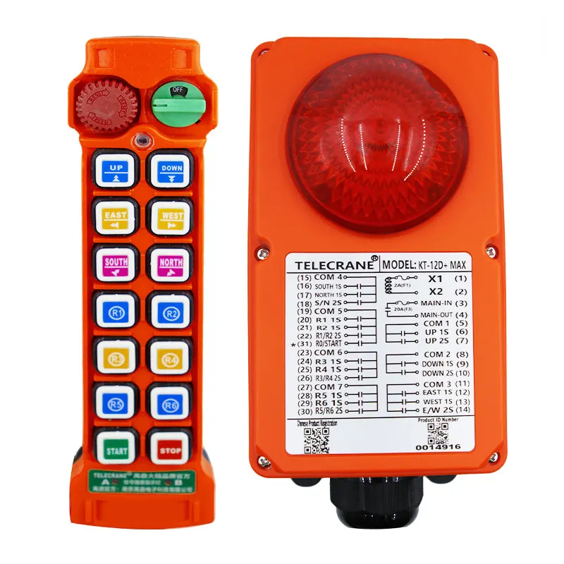 KT-12D Double Speed Industrial Wireless Radio Crane Remote Control Switches Hoist Overhead Bridge Crane Controller