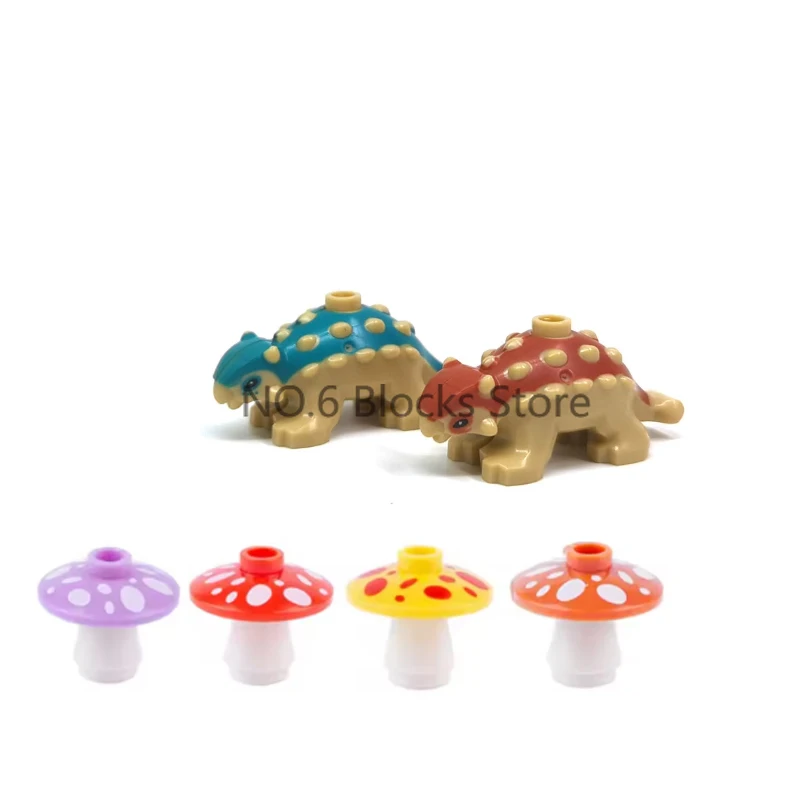 MOC Tier-Bausteine Wald-Zoo Säbelzahntiger Bär Elch Elefant Adler Hai Affe Löwe Mini-Bausteine Spielzeug Kindergeschenk S09