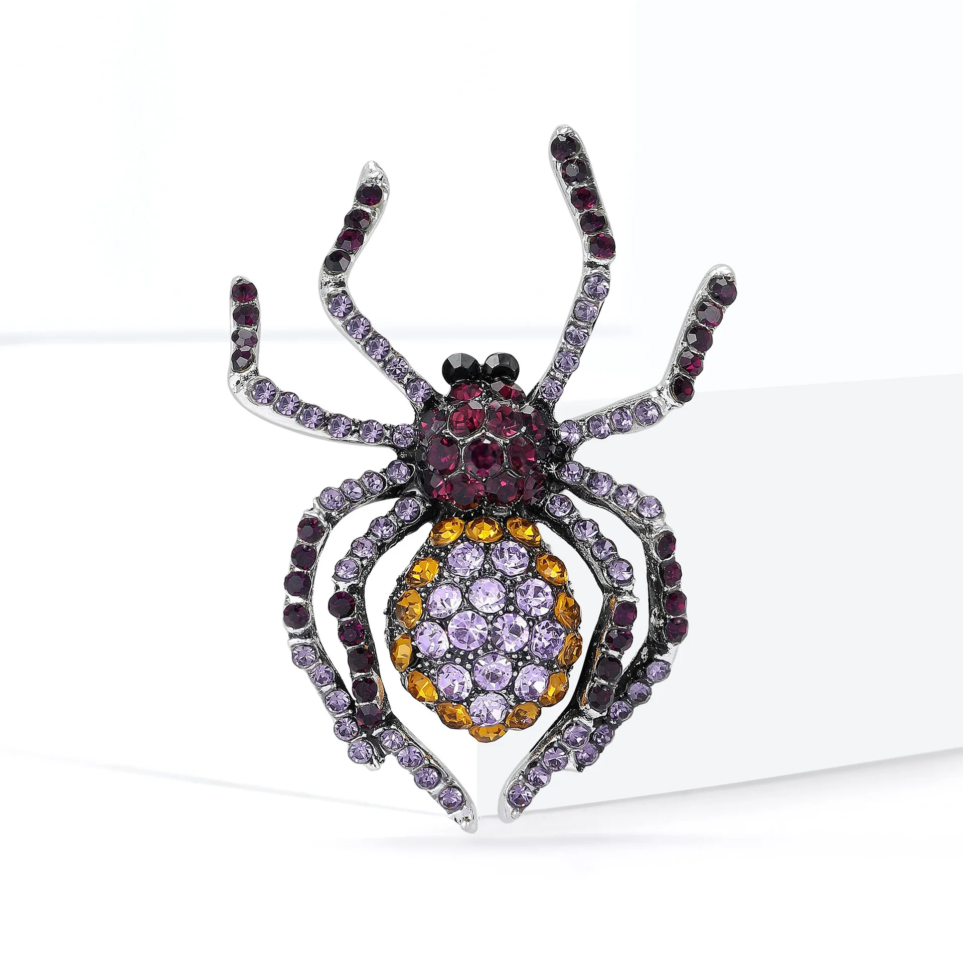 

Модная брошь-паук из сплава со стразами, креативная мужская и женская одежда на Хэллоуин, ювелирные изделия с цветами на груди