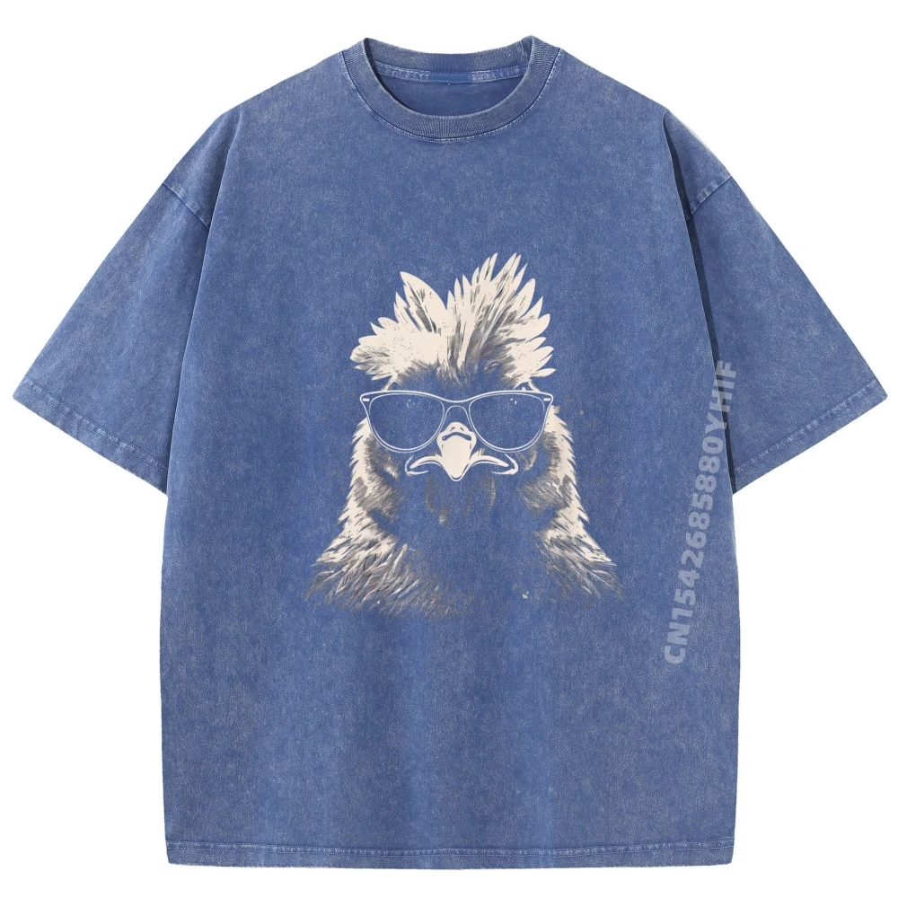 مضحك الدجاج بارد الكتابة على الجدران الفن الحضري الشارع لطيف المتضخم تي شيرت خمر غسلها القمصان النمط الصيني