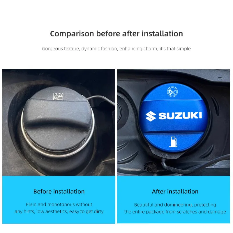 

Aluminum Alloy Fuel Tank Cap Trim For Suzuki Swift Vitara Jimny JB43 SX4 Alto Ignis Car Fuel Cap Cover