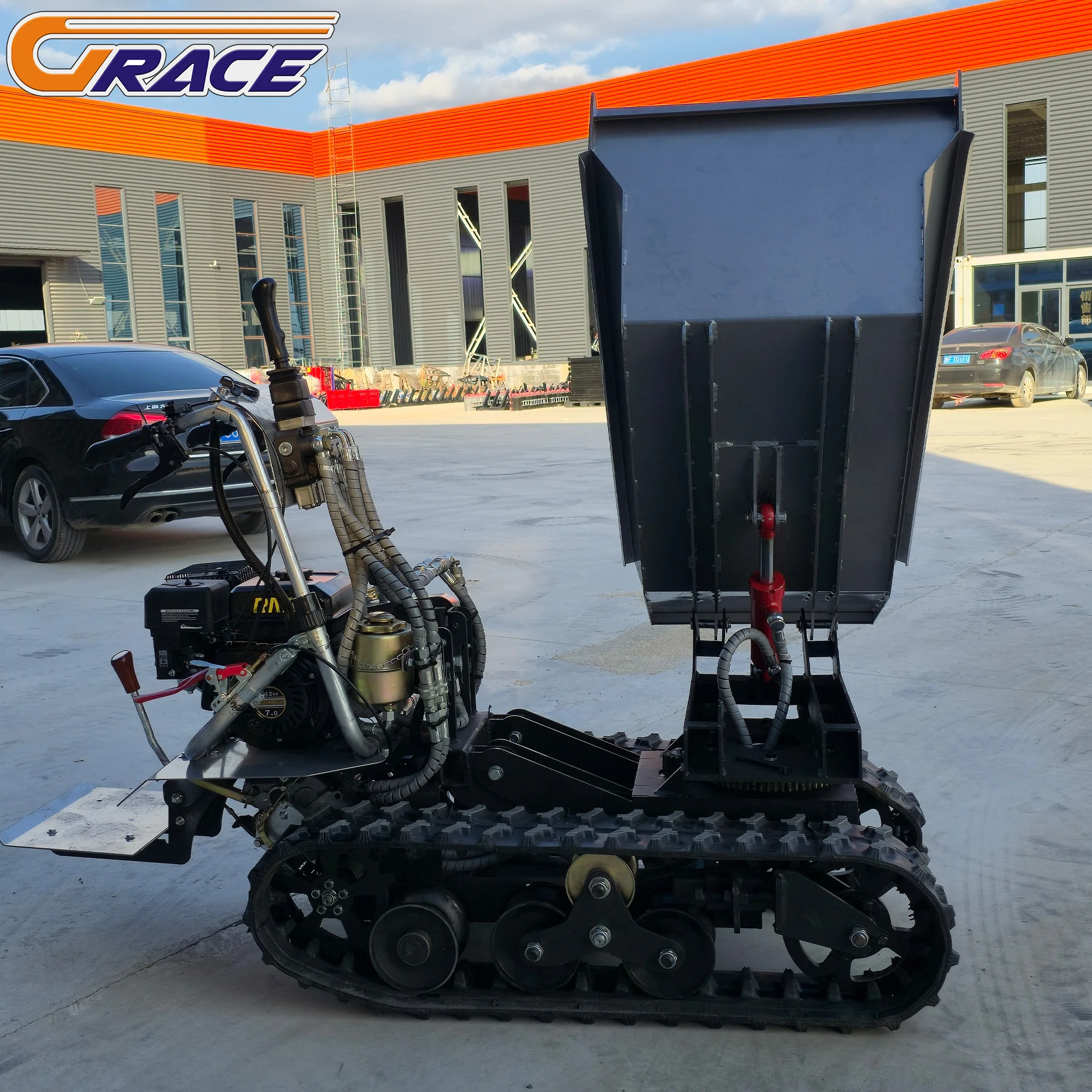 تخصيص عالية الكفاءة مصغرة شاحنة قلابة هيدروليكية سعر المصنع مجنزرة قلابة وكيل تجنيد قلابة صغيرة لحديقة المنزل